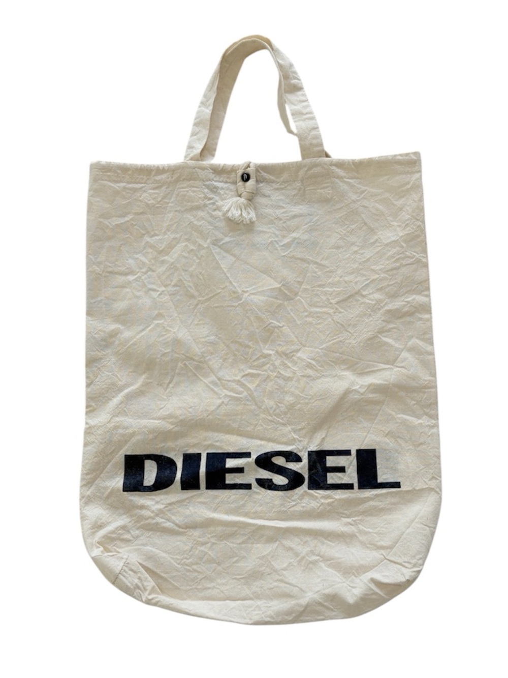 Diesel Cream Cotton Tote with Logo